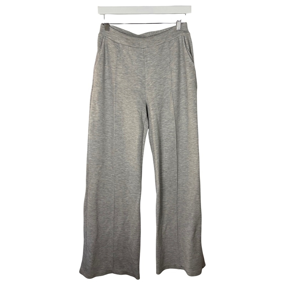Scoop Womens Heather Gray Wide Leg Lounge Pants Pull On Stretch Small 4-6